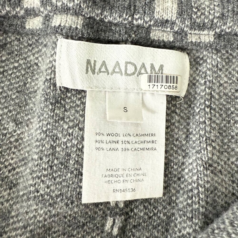 Naadam Women's Grey Plaid Wool-Cashmere Wide-Leg Pants,  S - Picture 5 of 11